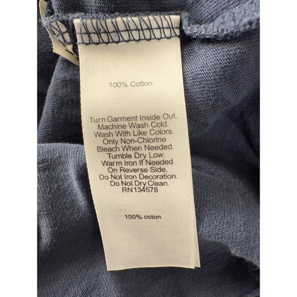 Vineyard Vines Size L Casual Spell Out Whale Print T Shirt Blue Short Sleeve - Picture 5 of 6